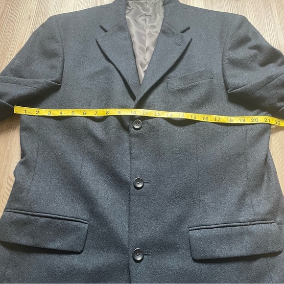 Oscar De La Renta Mens 40L Wool Cashmere Blazer Suit Jacket Sport coat Blue/Gray - Picture 7 of 14